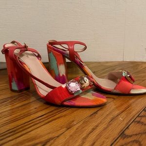 Kate Spade Watercolor Heeled Sandals Sz 10